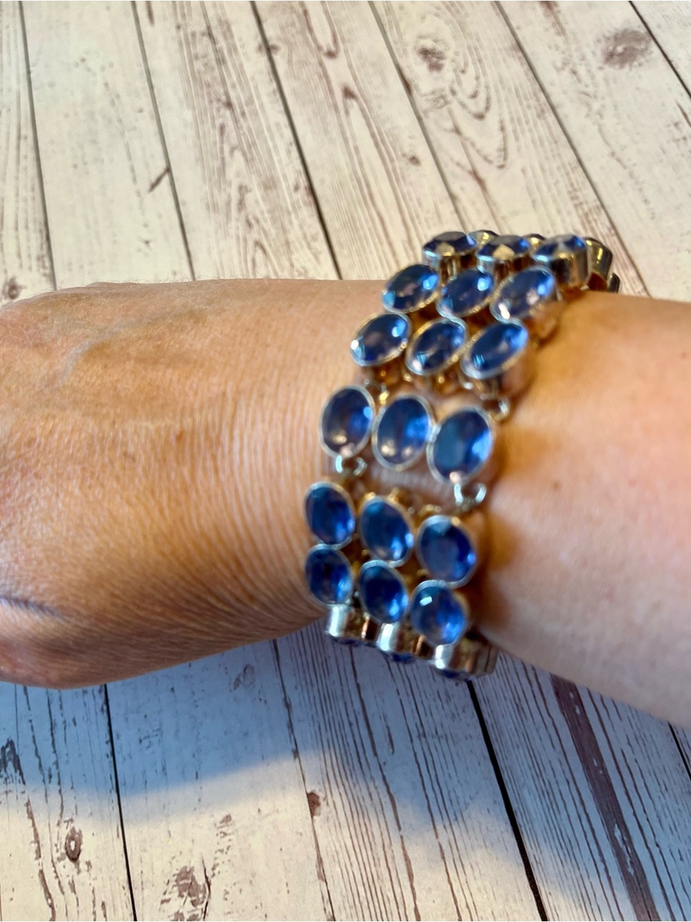 Blue/Purple Crystal Stretch Bracelet